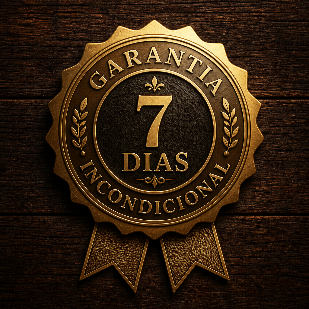 Selo dourado de garantia incondicional de 7 dias